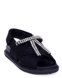 Marni Fusbett Crystal Embellished Quilted Crisscross Sandals