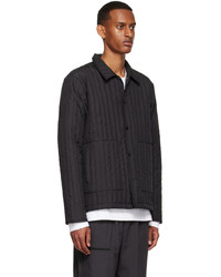 Rains Black Polyester Quilted Jacket
