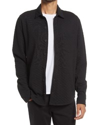 Vince Quilted Double Knit Shirt Jacket In Black At Nordstrom