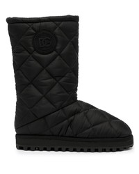 Black Quilted Snow Boots