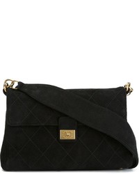 Black Quilted Suede Bag