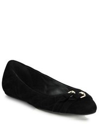 Burberry Avonwick Quilted Suede Ballet Flats