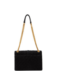Saint Laurent Black Suede Medium Envelope Bag