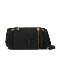 Saint Laurent Nolita Medium Quilted Suede Shoulder Bag