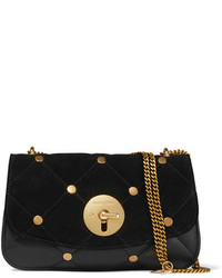 See by Chloe See By Chlo Lois Large Quilted Suede And Leather Shoulder Bag Black
