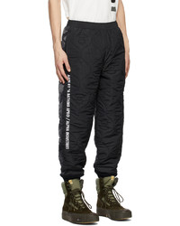 AAPE BY A BATHING APE Black Alpha Industries Edition Quilted Logo Lounge Pants