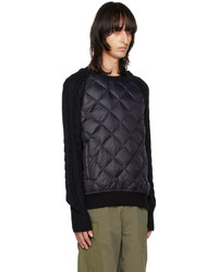 TAION Black Quilted Down Sweatshirt