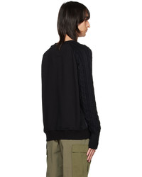 TAION Black Quilted Down Sweatshirt