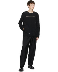 Bed J.W. Ford Black Quilted Zippered Sweatshirt