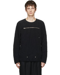 Bed J.W. Ford Black Quilted Zippered Sweatshirt