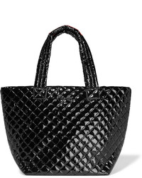 M Z Wallace Mz Wallace Metro Medium Quilted Patent Shell Tote Black