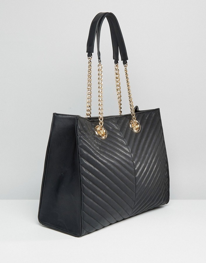 black bag with chain handle