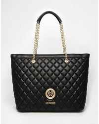 Love Moschino Quilted Tote Bag In Black
