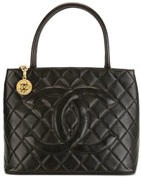 Chanel Vintage Quilted Logo Tote