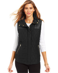 Style&co. Sport Faux Leather Quilted Puffer Vest