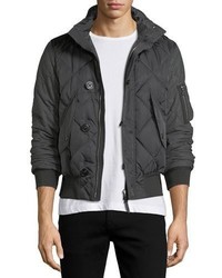 Burberry Quilted Nylon Wool Bomber Jacket