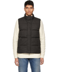 Black Quilted Wool Gilet