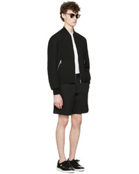 Versace Black Quilted Wool Jacket