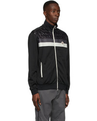 Moncler Black Insulated 3 Stripe Mixed Jacket