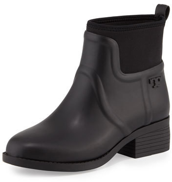 Tory Burch April Short Rain Boot Black, $195 | Neiman Marcus | Lookastic