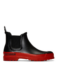 Stutterheim Black And Red Rainwalker Chelsea Boots