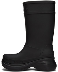 Balenciaga Black Crocs Edition Rubber Boots