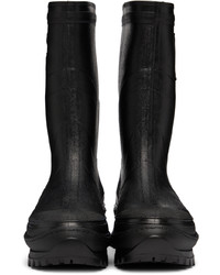 Dolce & Gabbana Black Dg Logo Rubber Boots