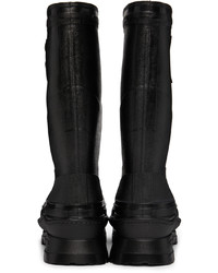 Dolce & Gabbana Black Dg Logo Rubber Boots
