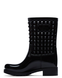 Valentino Black Garavani Tonal Rain Boots
