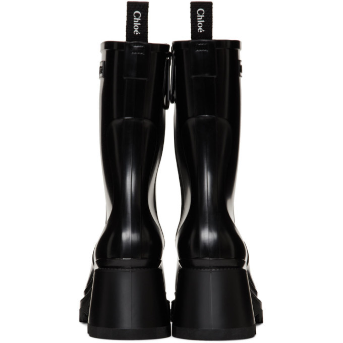 Chloé Black Pvc Betty Rain Boots, $495 | SSENSE | Lookastic
