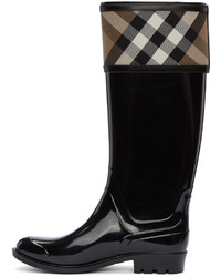 Burberry Black Tall Croshill Rain Boots