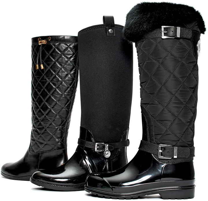 MICHAEL Michael Kors Michl Michl Kors Charm Rain Boot Black, $285 | Neiman Marcus Lookastic
