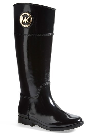michael kors black rain boots