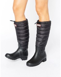 Hunter Original Black Quilted Leg Wellington Boots