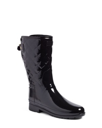 Hunter Refined High Gloss Quilted Short Waterproof Rain Boot