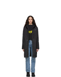 Off-White Black And Silver Unfinished Raincoat