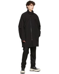 Wooyoungmi Black Canvas Asymmetrical Coat