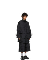 JERIH Black Detachable Pocket Coat