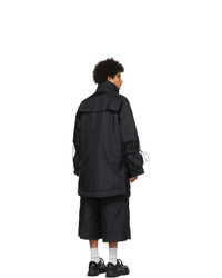 JERIH Black Detachable Pocket Coat