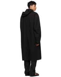 Hyein Seo Black Hooded Mac Coat
