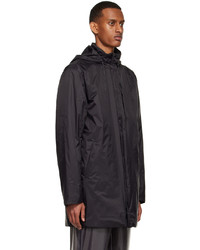 Rains Black Nylon Coat