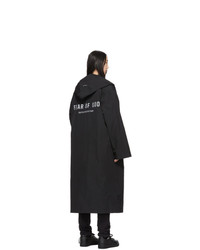 Fear Of God Black Nylon Hooded Rain Coat