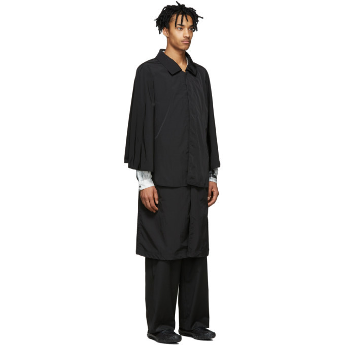SASQUATCHfabrix. Black Nylon Tombi Coat, $688 | SSENSE | Lookastic