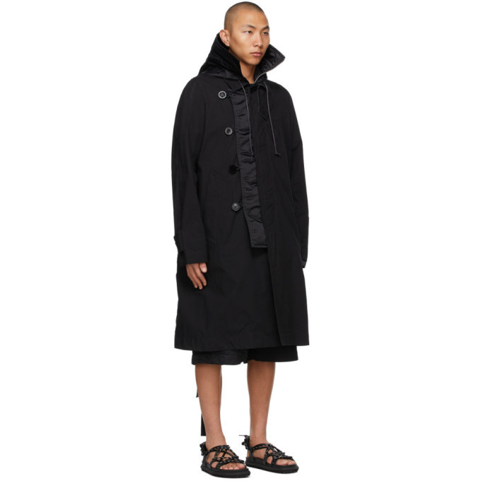 Sacai Black Oxford Coat, $1,390 | SSENSE | Lookastic