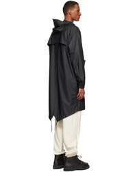 Rains Black Polyester Coat