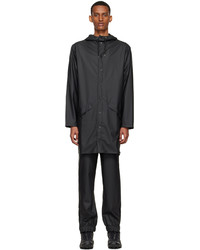 Rains Black Polyester Coat