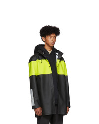 Stutterheim Black Reflective Sleeve Stockholm Raincoat