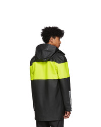 Stutterheim Black Reflective Sleeve Stockholm Raincoat