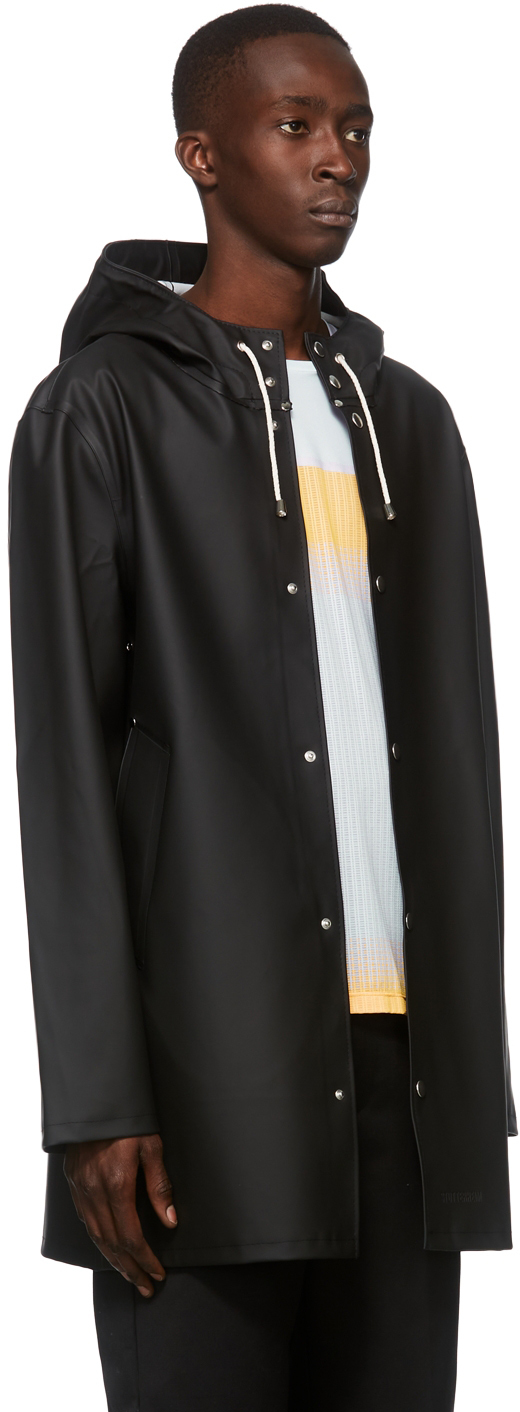 Stutterheim Black Stockholm Coat, $295 | SSENSE | Lookastic