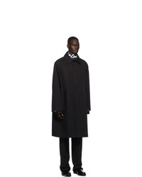 Balenciaga Black Twill Car Coat